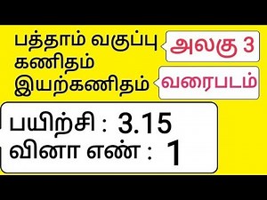 10th Maths Tamil Medium Chapter 3 Algebra Graph Exercise 3.15 Sum 1