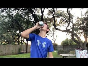 Chugging a sparkling water challenge