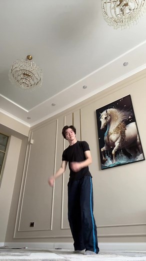 Dance Routine in a Cozy Domestic Setting