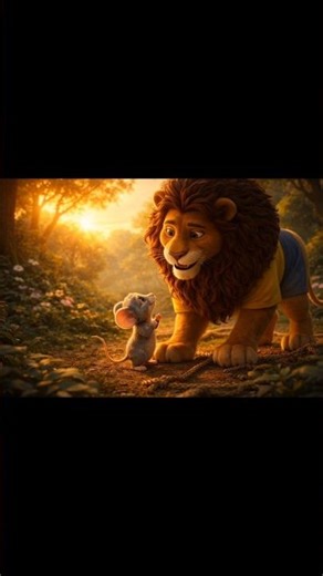 Ek lion🦁 and mouse🐁ki kahani || #aistory #animalstory #emotionalstory #jungleanimals #shorts #viral