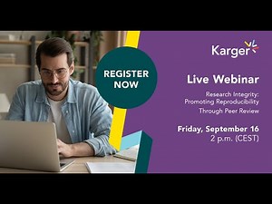 Live Webinar - Research Integrity Promoting Reproducibility Through Peer Review