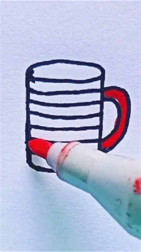 How to draw a cup 🍵 Easily drawing step by step.