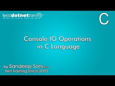 Console IO Operations in C Language - C Training