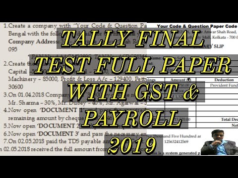 Tally Final Test with GST and Payroll 2019
