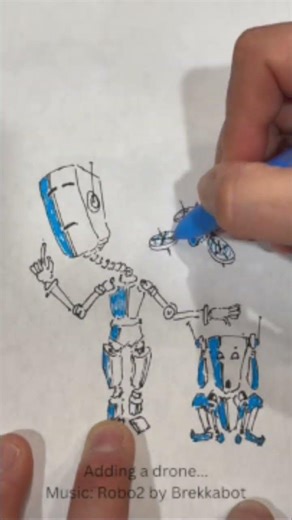 Draw a robot scene #drawing #mech #robot #tech #sketching