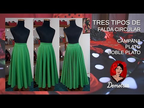 Differences between a Bell Skirt, a Flat Skirt, and a Double Flat Skirt. How to trace the pattern