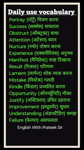 Learn English Words from Hindi ⏩ | Vocabulary Daily Hindi to English | Translation Words | #shorts