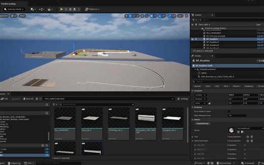 Unreal 5.5 PCG：样条线网格（Spline Mesh）的魔力
