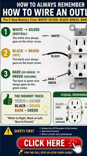 How to never forget the correct way to wire an electrical outlet #electrical #diy #homerepair