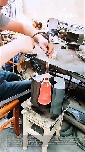 Glass art making: people making glass art