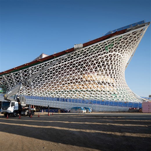 Images reveal Snøhetta's Busan Opera House under construction