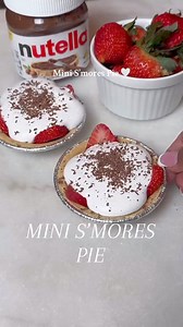 3.6K views · 113 reactions | Mini S’mores Pies FTW 懶 Here’s what you need to make them: 1) Keebler Mini graham cracker pie crusts 2) Marshmallow Fluff 3) Nutella (heat for approx 15-30 seconds) 4) Strawberries 5) Garnish with shaved chocolate or graham crack crumble. Enjoy! ❤️ #cooking #momlife | Micah Enriquez is hare | Facebook