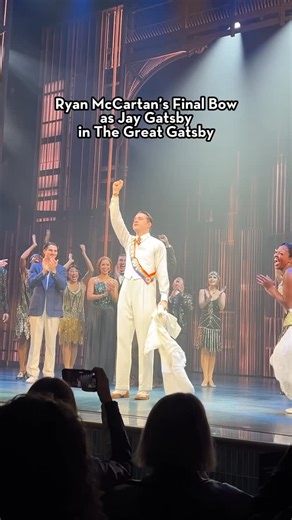 The Great Gatsby Musical on Instagram: "Cheers to the incredible Ryan McCartan who concluded a spectacular run as Jay Gatsby and took his final bow this afternoon. It was an honor to party with you, Old Sport 💚🥂 #bwaygatsby #RyanMcCartan #broadway"