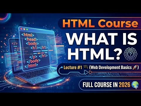 HTML Course 2026 🔥💻 | Urdu/Hindi 🌍 | HTML Kya Hai? 🤔 | Lecture #1 🎓 (Web Development Basics 🚀)