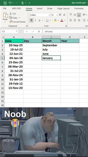 How to extract day, month and year from date in excel 😱