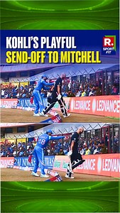 Virat Kohli’s humorous side was on display after Daryl Mitchell was dismissed following his century against India. Impressed by the innings, Kohli applauded Mitchell near the boundary and playfully nudged him off the field, a moment of banter that quickly spread across social media. #viratkohli | #daryllmitchell | #INDvsNZ | #SportsNews | #RepublicWorld | Republic