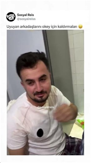 Waking up their sleeping friends to play Okey (a Turkish card game) 😄