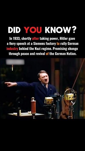 Hitler’s 1933 Siemens Factory Speech #shorts