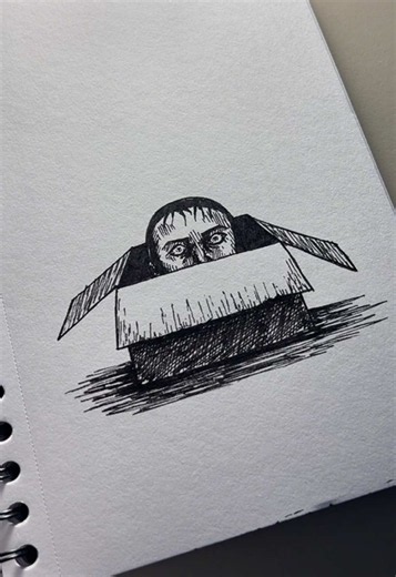 How to draw Other side of the box #othersideofthebox #horror #analog #art #drawing