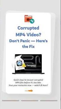 Fix Corrupted MP4 Video Files (No Tech Skills Needed)#mp4 #videorecovery
