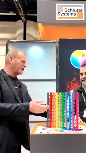 I love this - we can now match our trims to our tile. Schluter can actually print the pattern for you, or you do a contrast color. Brilliant. Schluter-Systems North America | Mike Holmes