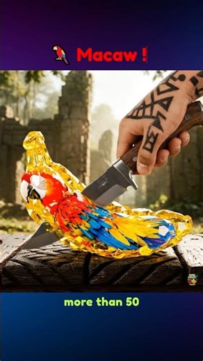 ASMR Glass Banana 🍌 Macaw Surprise 🦜 Mini Fruit ASMR #asmr #facts