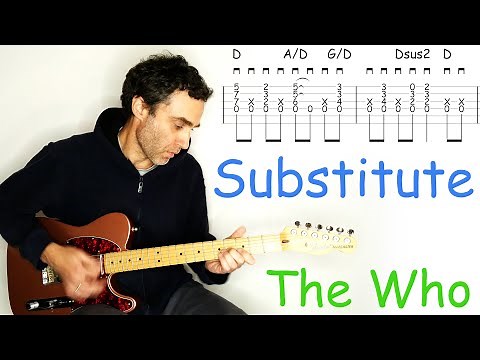 The Who - Substitute - Guitar lesson / tutorial / cover with tab