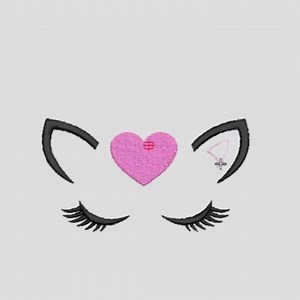 Valentine Unicorn Face Embroidery Design: Hearts PES File - Etsy