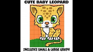 Cute Baby Leopard C2C & Tapestry Crochet Pattern & Chart Magic Yarn Pixels shorts