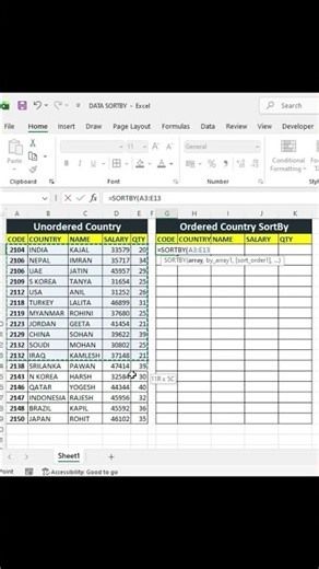 Sortby Function in Excel #exceltips #exceltricks #excel #excelshorts #compeduknowledge