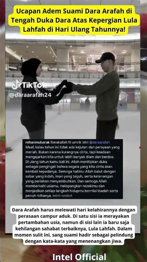 LULA MENINGGAL, UCAPAN ADEM SUAMI DARA ARAFAH UNTUK SANG ISTRI! #lulalahfah #meninggal#rezaarap#fypシ