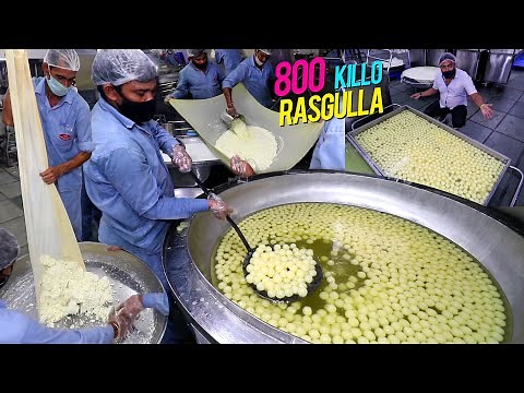 800KG Huge Rasgulla Making At Mega Factory Chandigarh Sweets