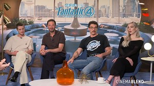 7.2K views · 103 reactions | The cast of “The Fantastic Four: The First Steps,” including Pedro Pascal, Vanessa Kirby, Ebon Moss-Bachrach, Joseph Quinn, Ralph Ineson and Julia Garner, dish on everything from their secret character backstories to whether or not Galactus can taste planets. Most importantly, tune in to see Pedro Pascal’s jealousy of Spider-Man and Sue Storm’s relationship. | CinemaBlend | Facebook