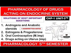 Solution Unit 5 || Pharmacology of drugs acting on endocrine system (complete) || Pharmacology 5 sem
