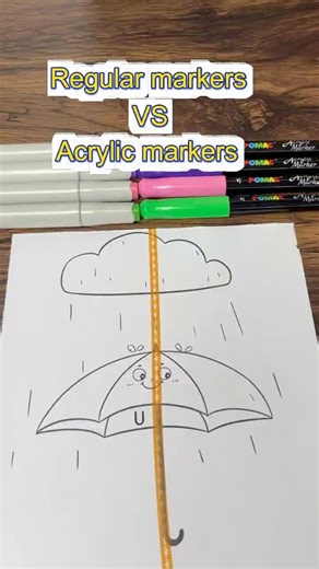 Testing the Drawing Performance of Regular Markers vs. Acrylic Markers #eyeye #acrylicmarkers