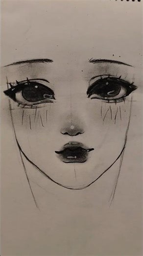 Tutorial girl doll face #art #sketch #kpop #animeart #anime #viral #fyp #howto #speeddrawing #shorts