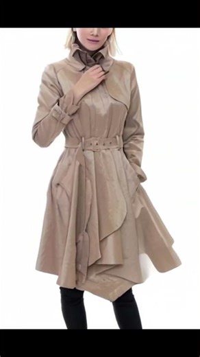 Lucka Microfabric Trench Coat: Water-Resistant Winter Jacket with Stylish Handkerchief Hem