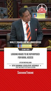 The state government is set to take over former logging roads, including wooden bridges, that serve as vital links to rural areas — aiming to improve rural connectivity and ensure a more organised road network for affected communities According to Deputy Minister of Infrastructure and Port Development Datuk Aidel Lariwoo, to date, over 5,297km of logging roads have been identified, with 312.8km already registered under the Village Roads category via the Malaysian Road Records Information System 
