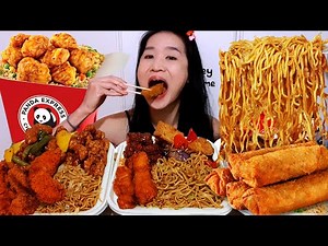 The MOST Satisfying Panda Express Mukbang Compilation #8 Orange Chicken, Crispy Egg Rolls & Noodles