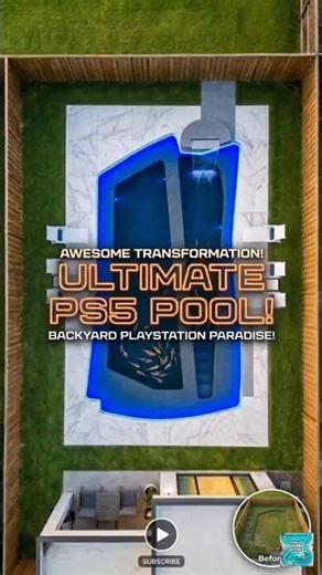 Ultimate PS5 Pool Transformation #droneshorts #aiarchitecture