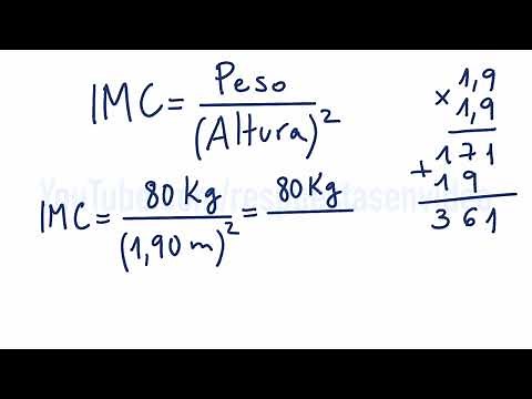 CALCULAR el IMC o Índice de Masa Corporal - Ejercicio resuelto: Altura 1,90 m y Peso 80kg