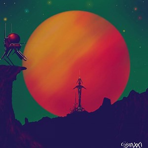 Sci-fi Planet Landscape Art – Retro Futurism Alien World Print (digital Download) - Etsy