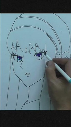 How to Draw Anime Girl | Easy Anime Sketch step by step | #Shorts
