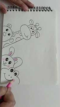 Animals drawing 🐻🦒🐰🐸 | jungle animals | easy drawing for kids | animal cartoon drawing