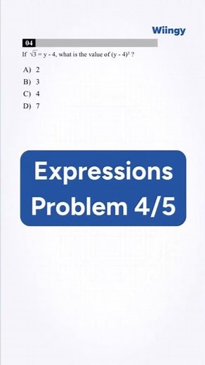 SAT Math Expressions Drill: Problem 4/5 #shorts #satprep #satmath