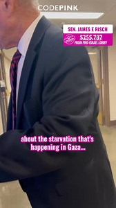 167K views · 10K reactions | Senator Risch bought a soda… but ran so fast from a question about Israel starving children in Gaza, he left his Pepsi behind. Imagine being more afraid of a constituent than of genocide. | CODEPINK: Women For Peace | Facebook