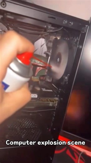 The computer exploded on the spot #funny #funnyvideo #satisfying