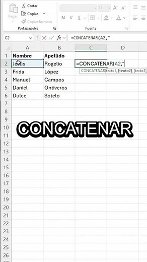 Cómo Unir El Texto De Dos Columnas En Excel | Juntar Texto De Celdas