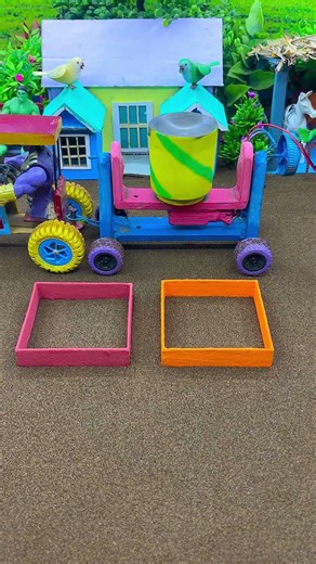 😟 Amazing Mini Tractor Making Cement Pillar | DIY Real Working Construction Machine 🚜 #shorts