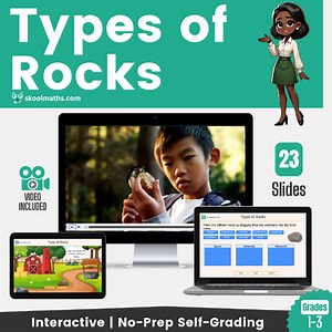 Types of Rocks: First Grade and Second Grade Interactive Science | Self-Grading